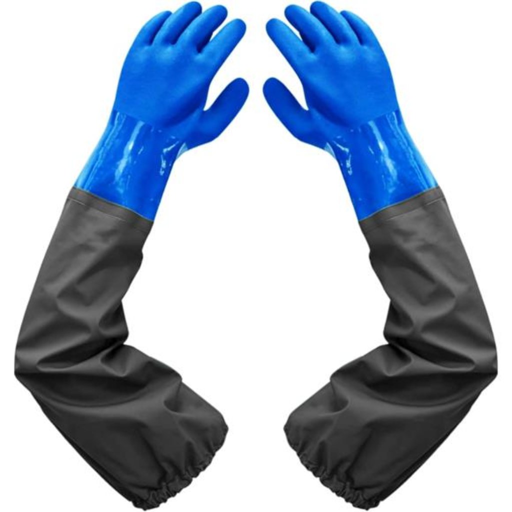 Pvc Chemical Resistant, Long Rubber, Heavy Duty Waterproof Gloves For Chemical